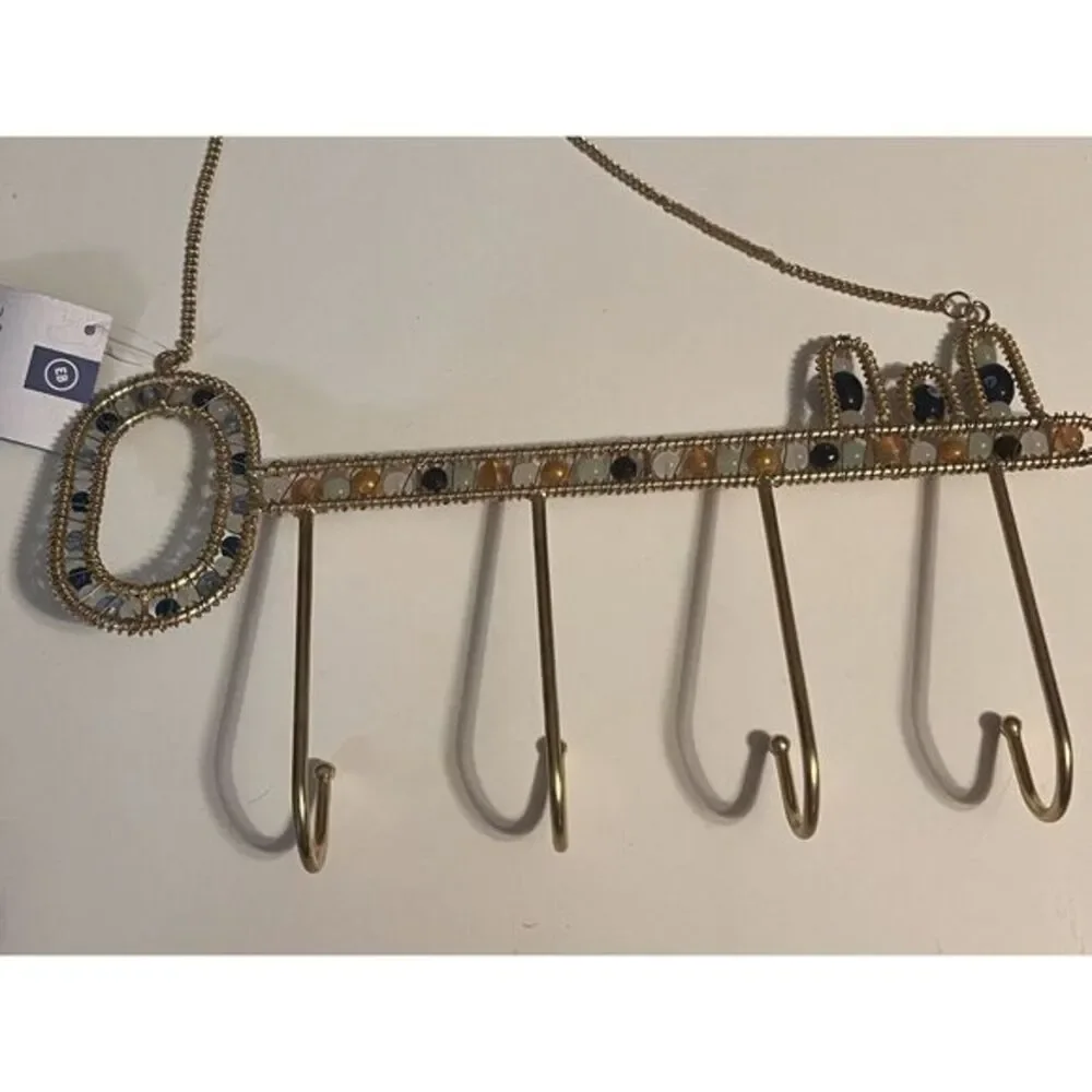 Earthbound Key Holder‎ Hooks Wall Hanger With Evil Eye Beads And More